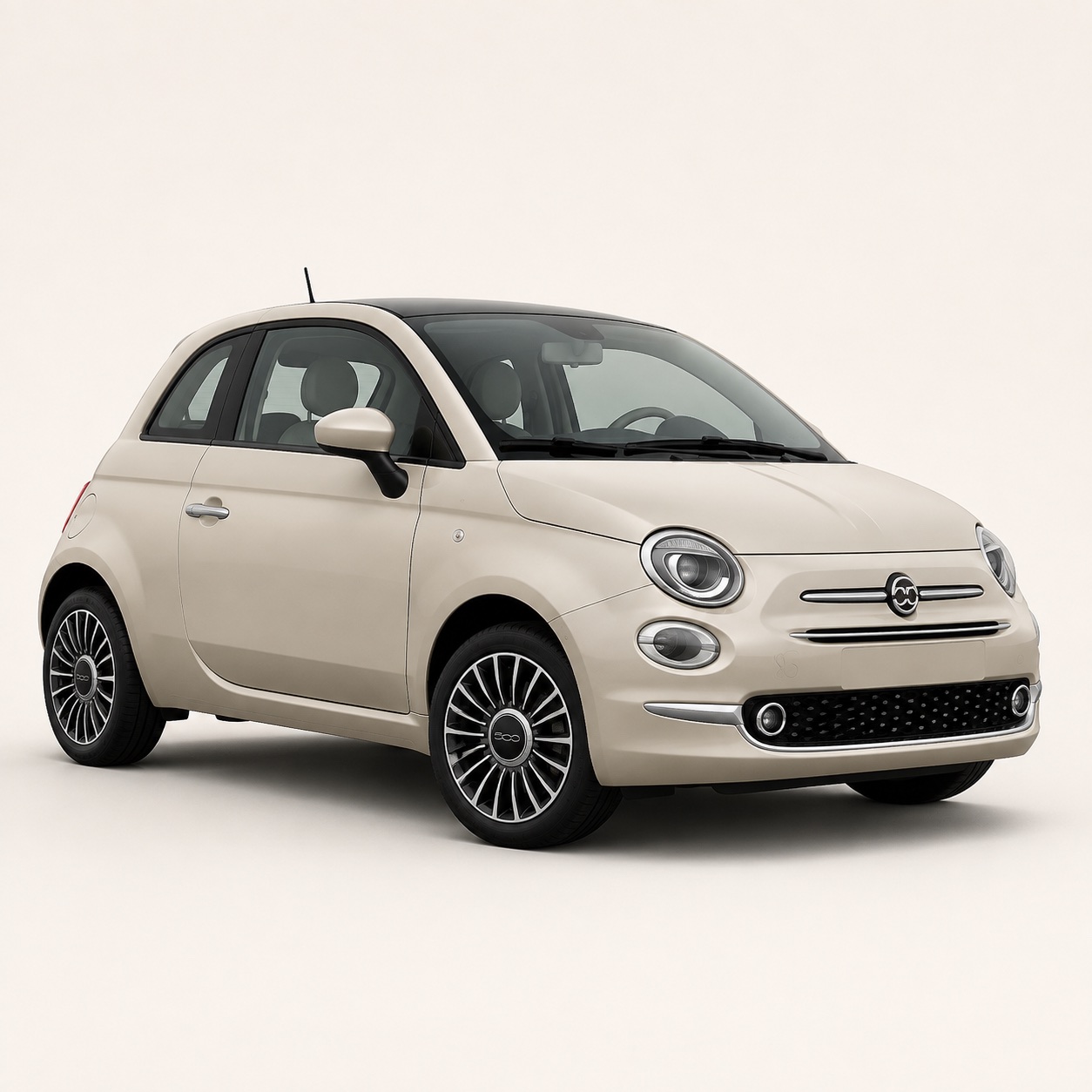 Illustratie van de Fiat 500 Hybrid