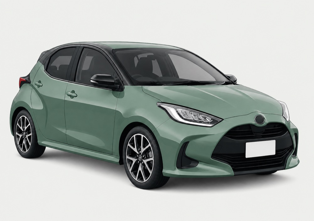 Illustratie van de Toyota Yaris Hybrid